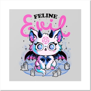 Feline Evil - Cute Dark Funny Evil Cat Gift Posters and Art